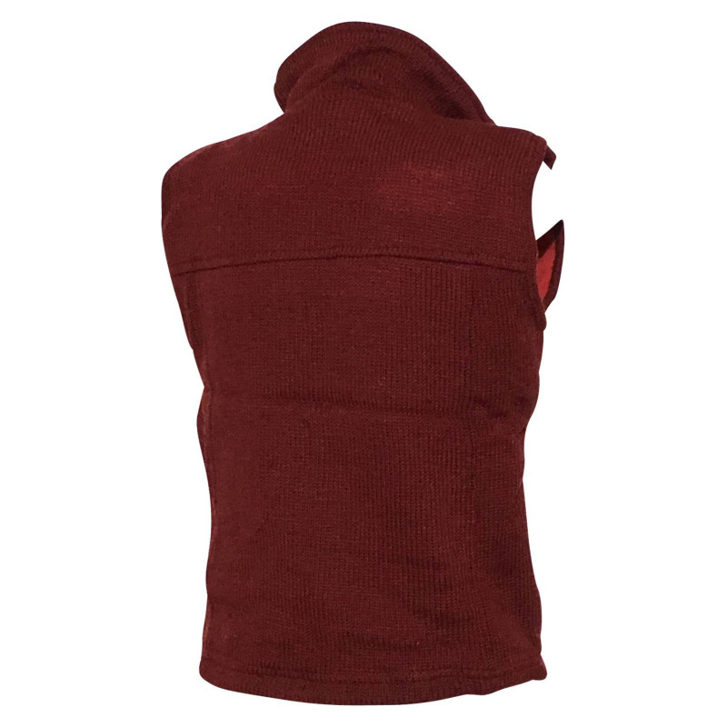 Veste Laine Sans Manches Bordeaux