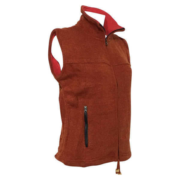 Veste Sans Manche Mixte Laine Orange Brique