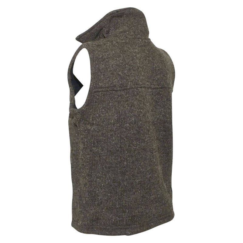 Veste Laine Sans Manches Naturel Brun