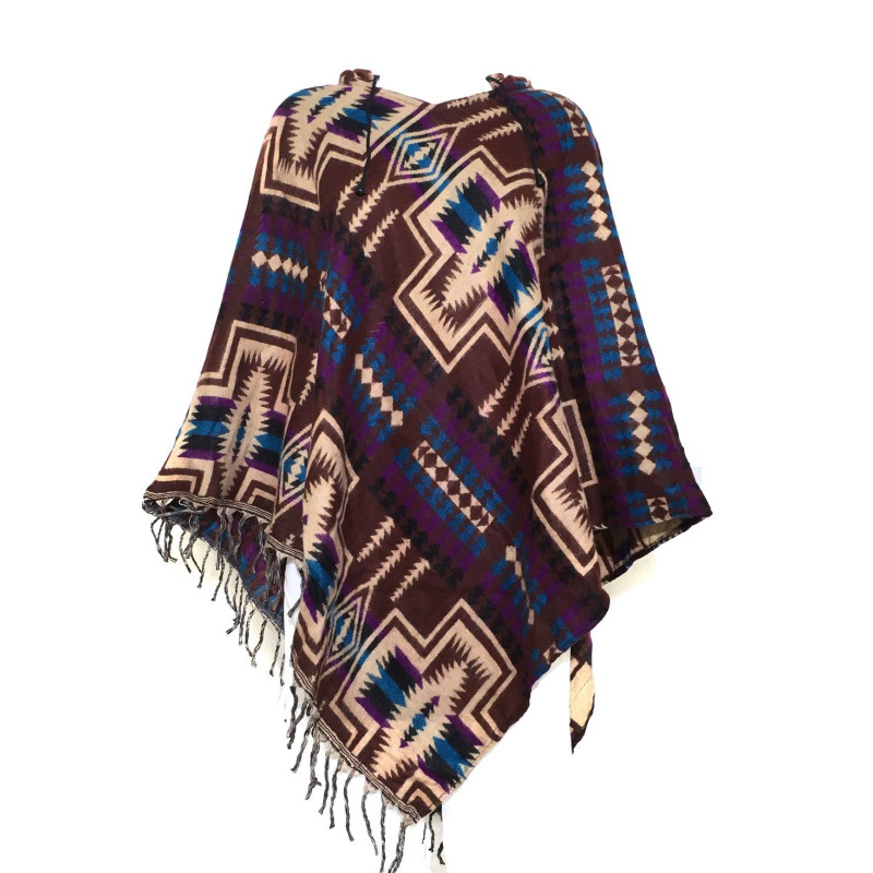 Poncho Cardigan Aztèque Taille Ample Poncho Cardigan Aztèque Taille Ample