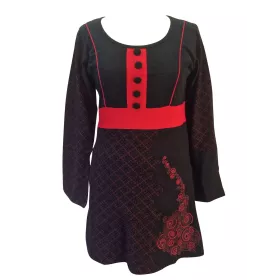 TUNIQUE ETHNIQUE JERSEY EV15-14 noir et rouge