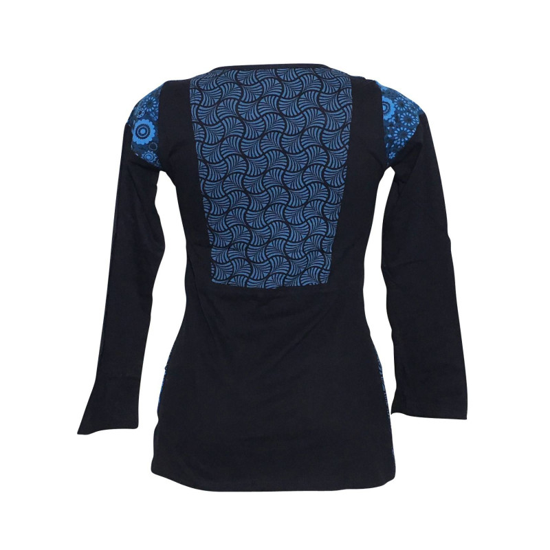 Tunique Courte Denim et Jersey Ton Bleu