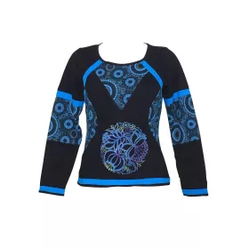 Top Femme Majuly Mandalas Ethnique Bleu