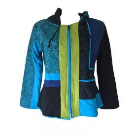 Veste Tika Mandalas Polaire et Jersey Bleu