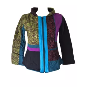 VESTE ETHNIQUE COTON DOUBLÉ POLAIRE réf:EV14-19 bleu