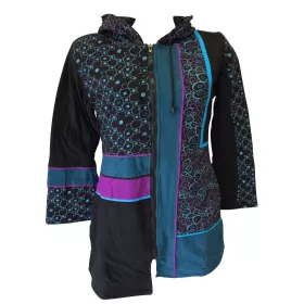Manteau Dakara Imprimé Ethnique Bleu