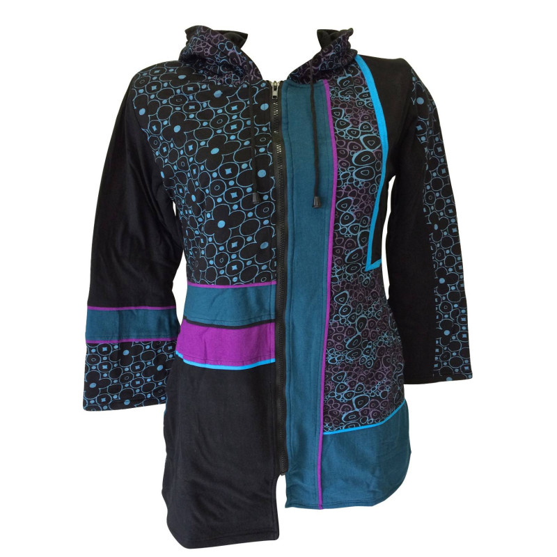 Manteau Dakara Imprimé Ethnique Bleu Manteau Dakara Imprimé Ethnique Bleu