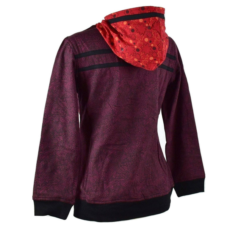 Sweater Ethnique Femme Bajura Bordeaux