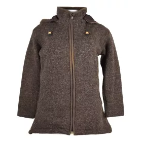 Manteau Salohi laine Coupe Asymétrique Brun