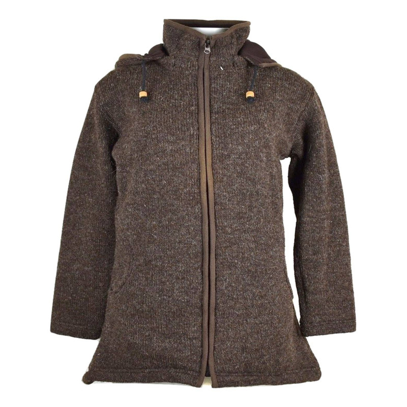 Manteau Salohi laine Coupe Asymétrique Brun Manteau Salohi laine Coupe Asymétrique Brun