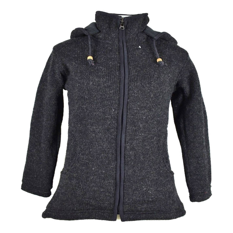 Manteau Salohi laine Coupe Asymétrique Anthracite Manteau Salohi laine Coupe Asymétrique Anthracite