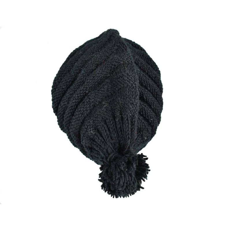 Bonnet Long Jaghat Tricoté Doublé Polaire Pompon