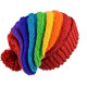Bonnet Long Mauji Unisexe Laine Pompon Rainbow Colors