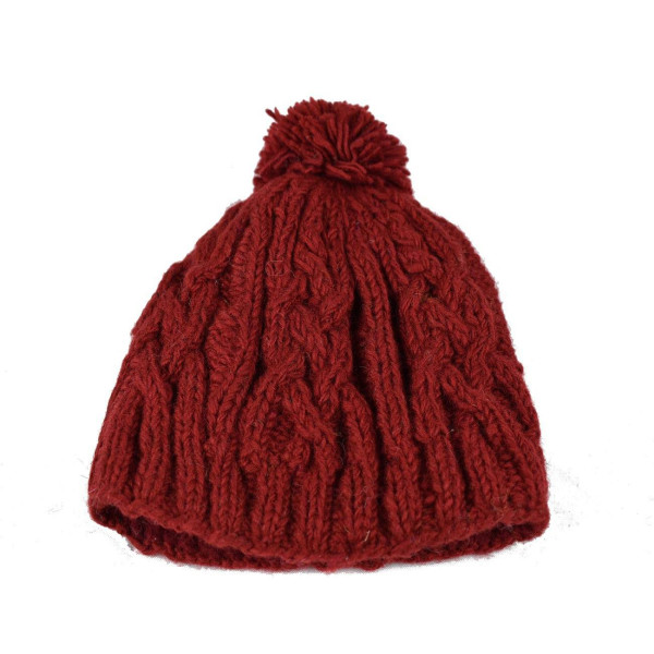 Bonnet Nahya Tricot Laine Pompon pour Femme en 9 Couleurs