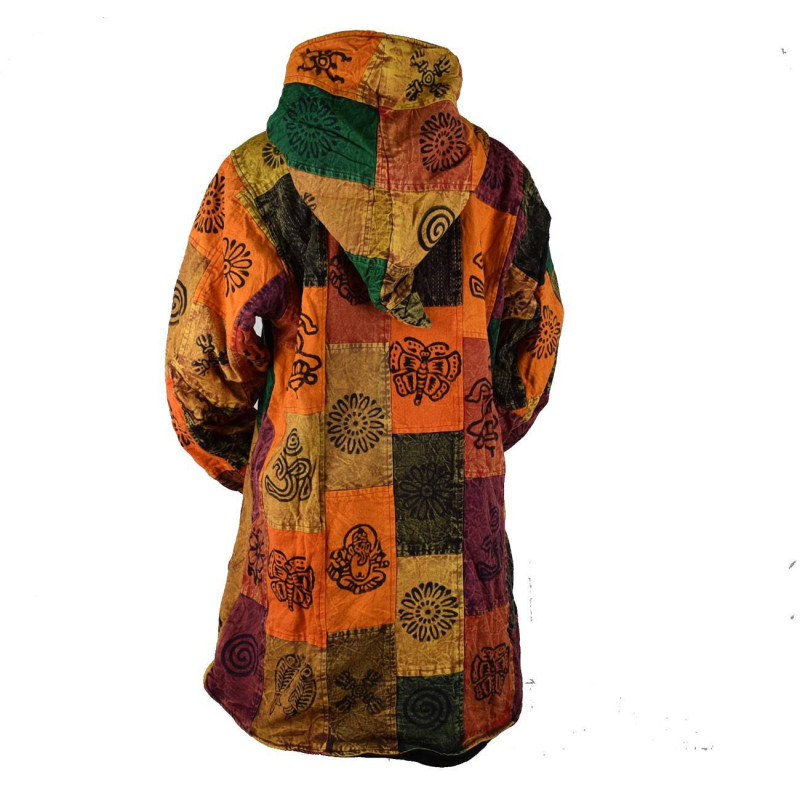 Manteau Reshi patchwork imprimé Block Print.