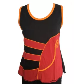 Top Deux Tons Rouge et Spirale