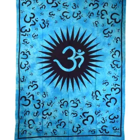 Tenture Aum Namah Shivaya Tie Dye réf: BC-18/27 Turquoise