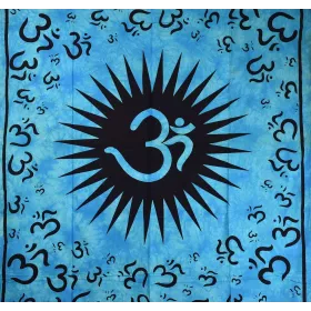 Tenture Aum Namah Shivaya Tie Dye réf: BC-18/27 Turquoise