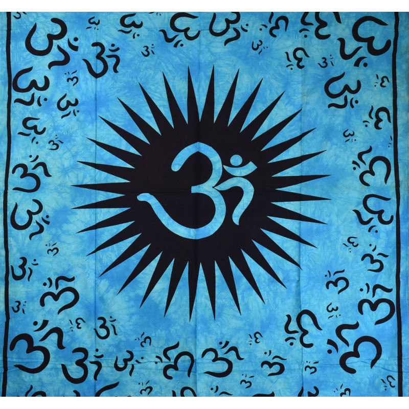 Tenture Aum Namah Shivaya Tie Dye réf: BC-18/27 Turquoise