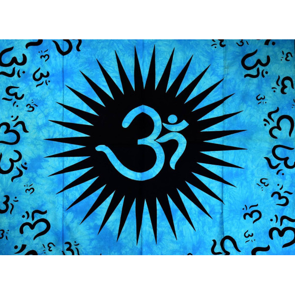 Tenture Aum Namah Shivaya Tie Dye réf: BC-18/27 Turquoise