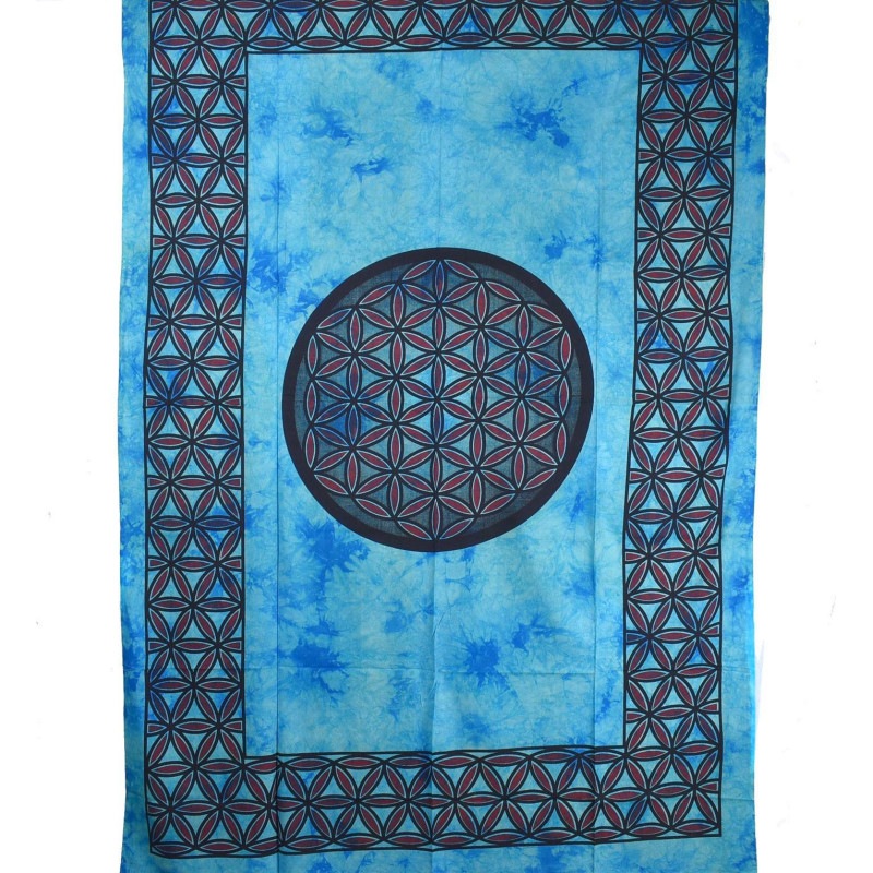 Tenture Mandala Tie Dye 210 cm x 140 cm réf: BC-18/29 Turquoise Tenture Mandala Tie Dye 210 cm x 140 cm réf: BC-18/29 Turquoise