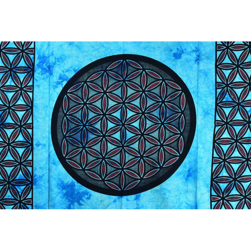 Tenture Mandala Tie Dye 210 cm x 140 cm réf: BC-18/29 Turquoise