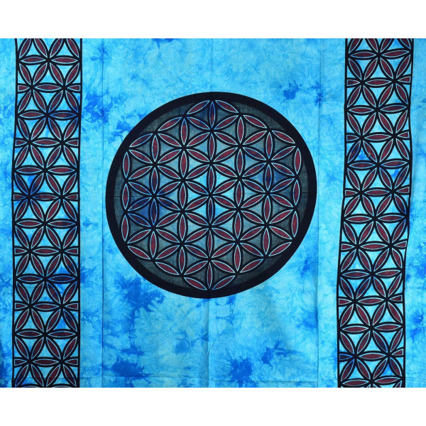 Tenture Mandala Tie Dye 210 cm x 140 cm réf: BC-18/29 Turquoise