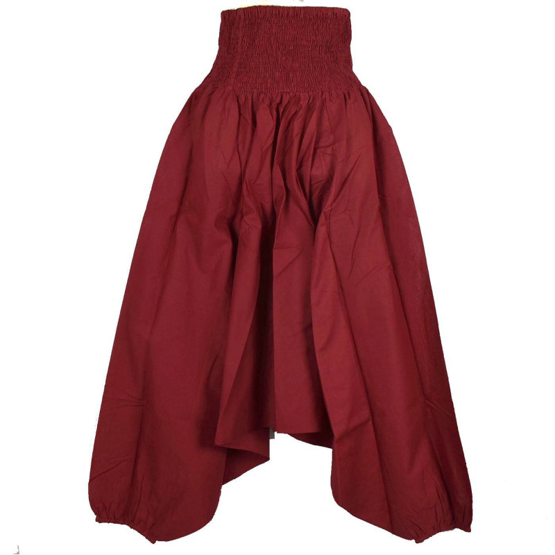 Sarouel Smocks Femme Coton Uni Bordeaux Sarouel Smocks Femme Coton Uni Bordeaux