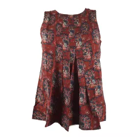 Seoni Haut Femme Rayonne motif Walki Bordeaux