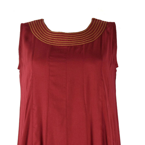 Robe Jaora Sans Manches Viscose Unie Rouge