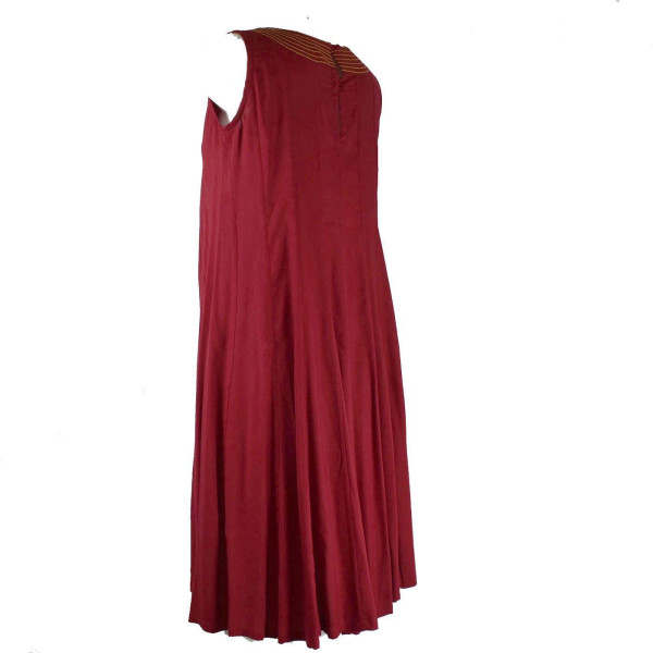 Robe Jaora Sans Manches Viscose Unie Rouge