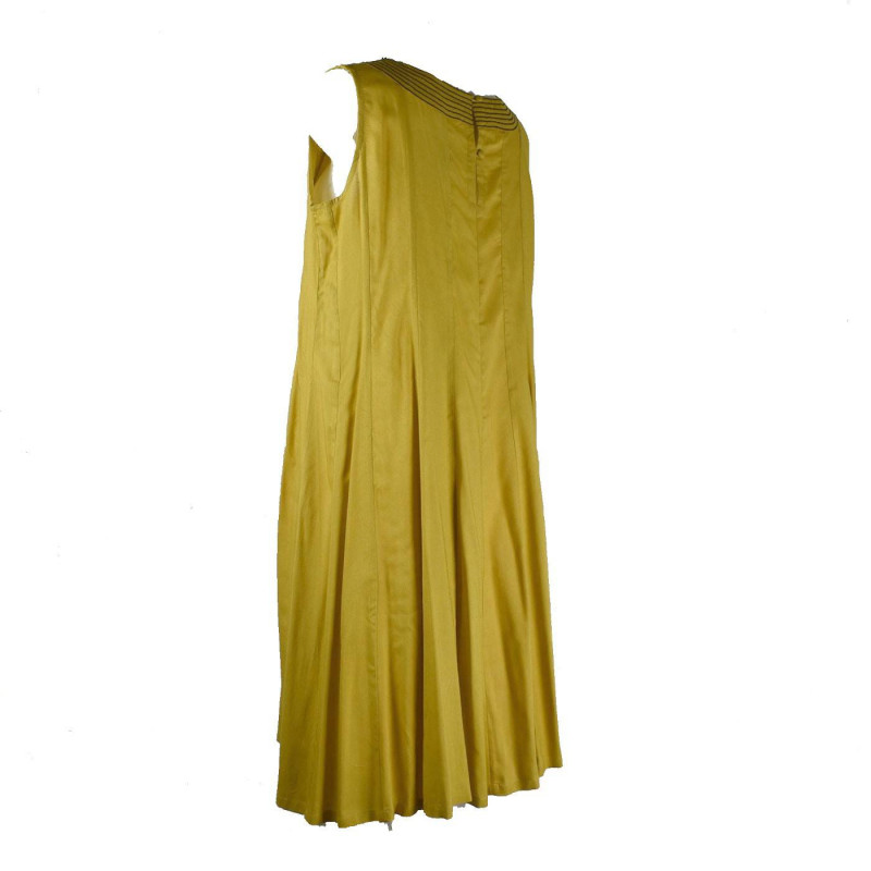 Robe Jaora Sans Manches Viscose Unie Moutarde