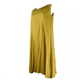 Robe Jaora Sans Manches Viscose Unie Moutarde