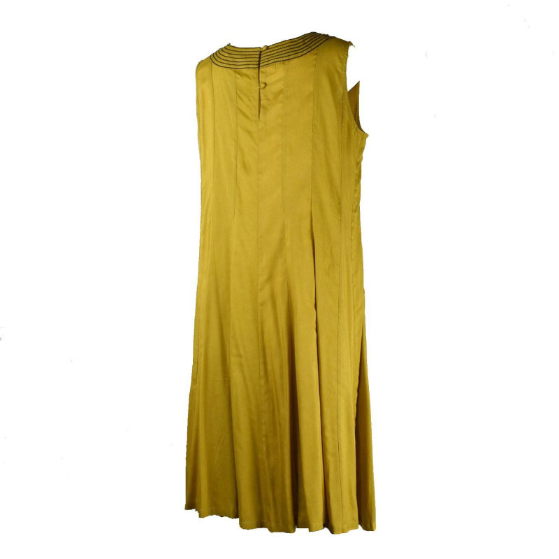 Robe Jaora Sans Manches Viscose Unie Moutarde