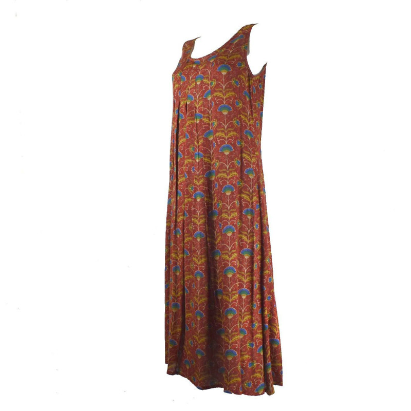 Vanua Robe Longue Viscose Imprimé Koyali Bordeaux