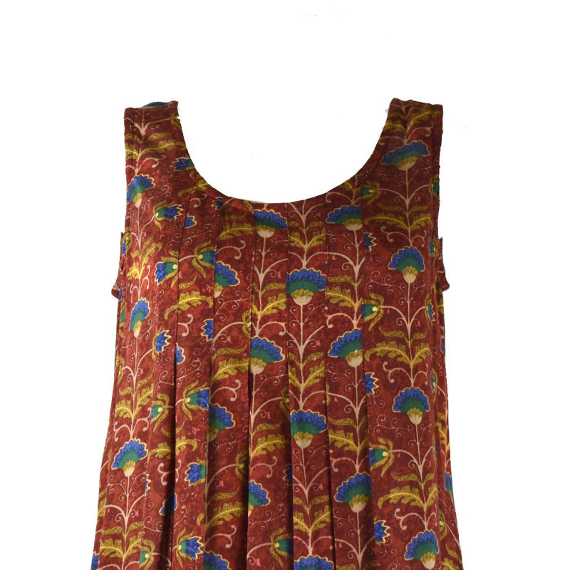 Vanua Robe Longue Viscose Imprimé Koyali Bordeaux