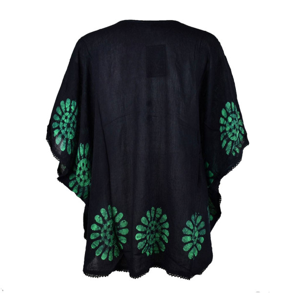 Tunique Poncho Zalebi BT 424 Noir et Vert