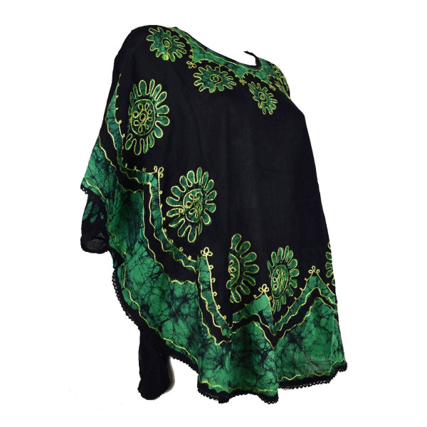 Tunique Poncho Zalebi BT 424 Noir et Vert