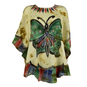 Blouse Tie Dye Grand Papillon Peint JK-1982 moutarde