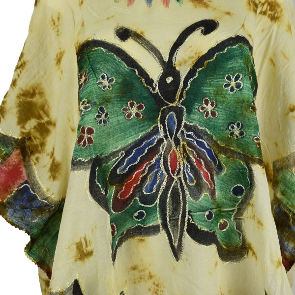 Blouse Tie Dye Grand Papillon Peint JK-1982 moutarde