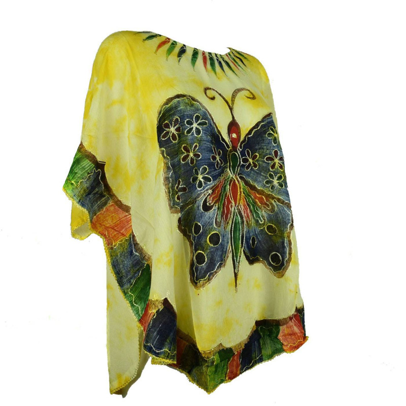 Blouse Tie Dye Grand Papillon Peint JK-1982 jaune