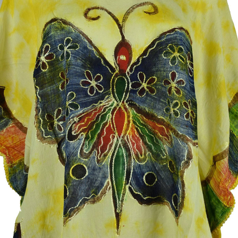 Blouse Tie Dye Grand Papillon Peint JK-1982 jaune