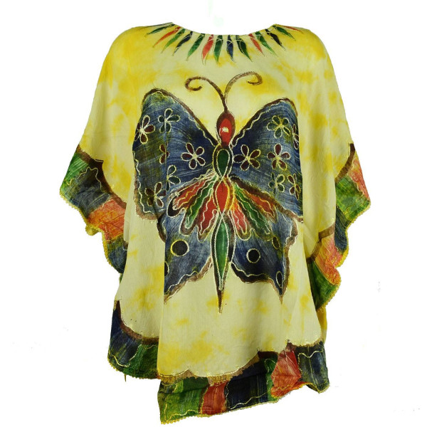 Blouse Tie Dye Grand Papillon Peint JK-1982 jaune