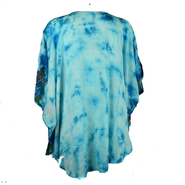 Blouse Tie Dye Grand Papillon Peint JK-1982 Turquoise