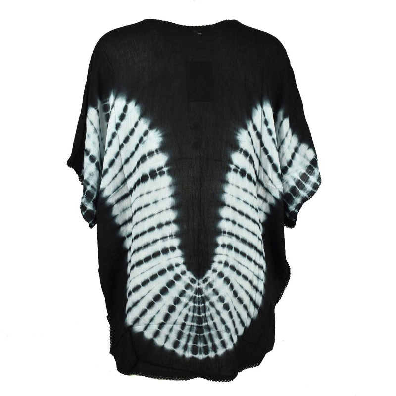 Blouse Poncho Simla Batik Inde JK-1118 Noir