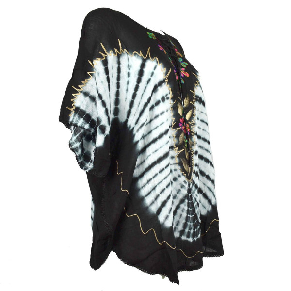 Blouse Poncho Simla Batik Inde JK-1118 Noir