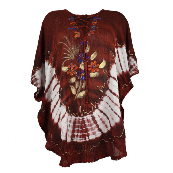 Tunique Simla Batik Femme Inde JK-1118 Bordeaux