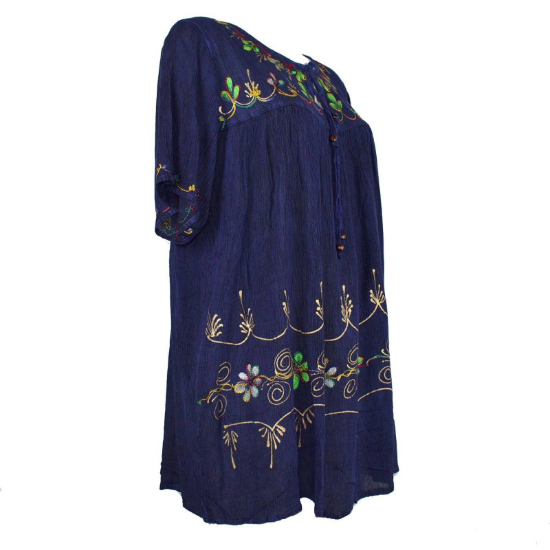 Tunique Molhia Grande Taille Viscose JK-2316 Bleu Marine