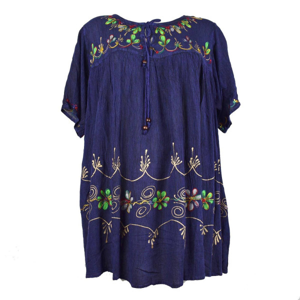 Tunique Molhia Grande Taille Viscose JK-2316 Bleu Marine
