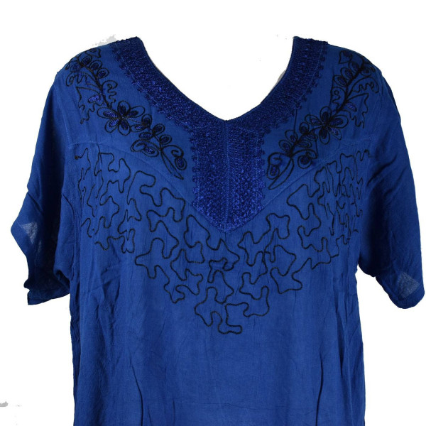 Robe Rajura Uni Grande Taille JK-489 Bleu